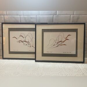 "Autumn Flight” & “Spring Flight” set of 2 Framed Prints by Benjamin Chee Chee